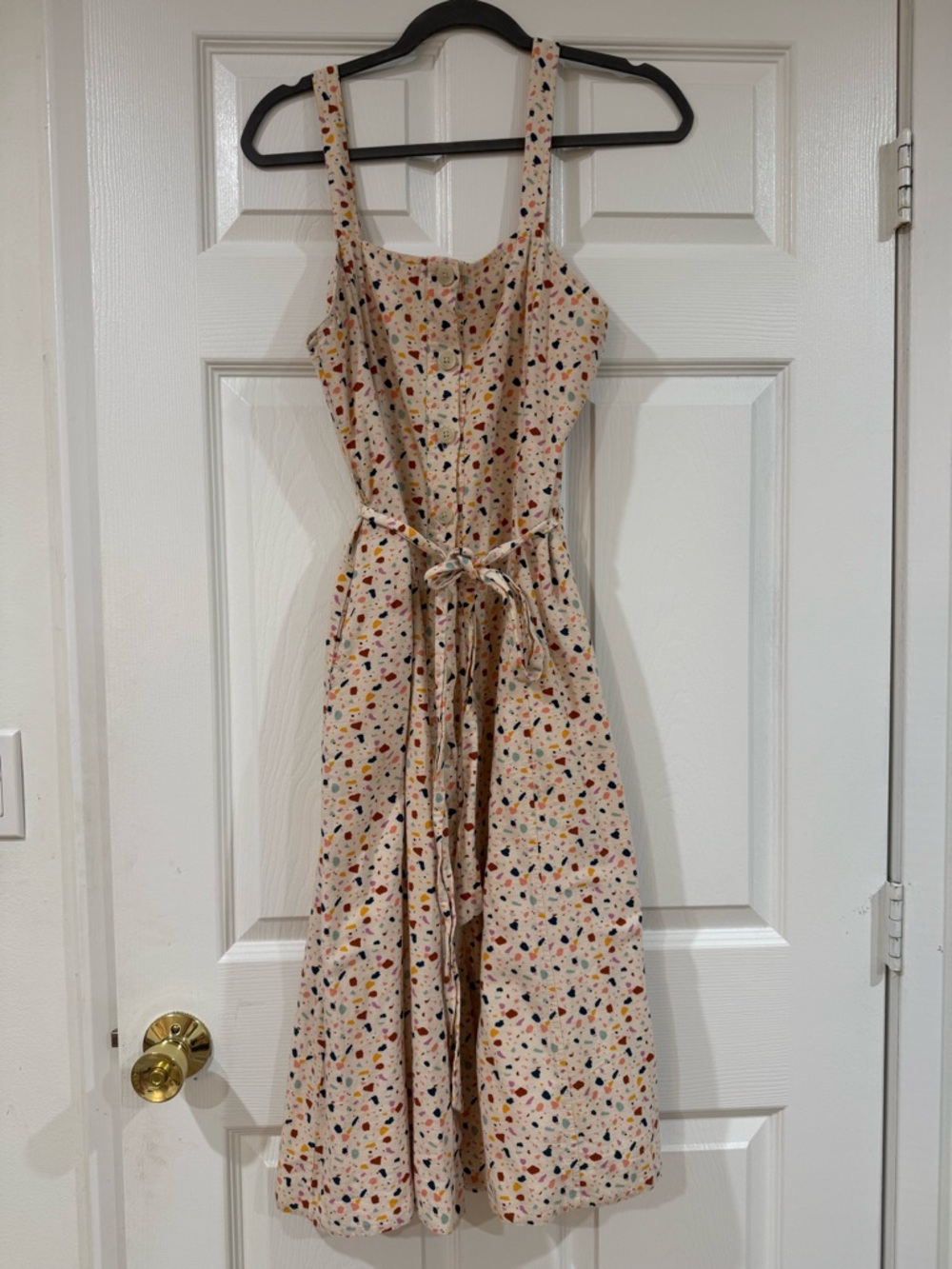 J.Crew Women’s Cream Floral Tie-Waist Sundress